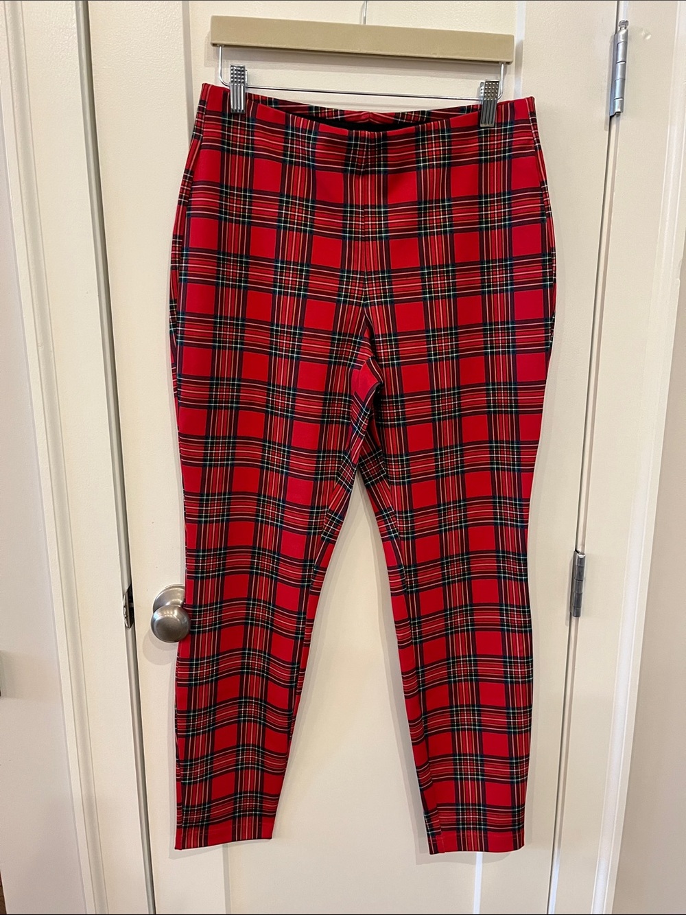 Nanette Lepore Red Plaid Skinny Pants